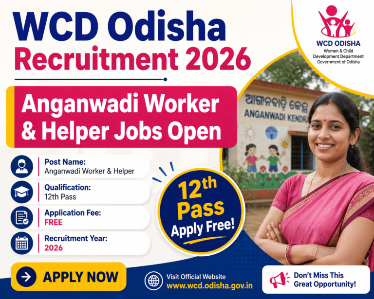 WCD Odisha Recruitment 2026