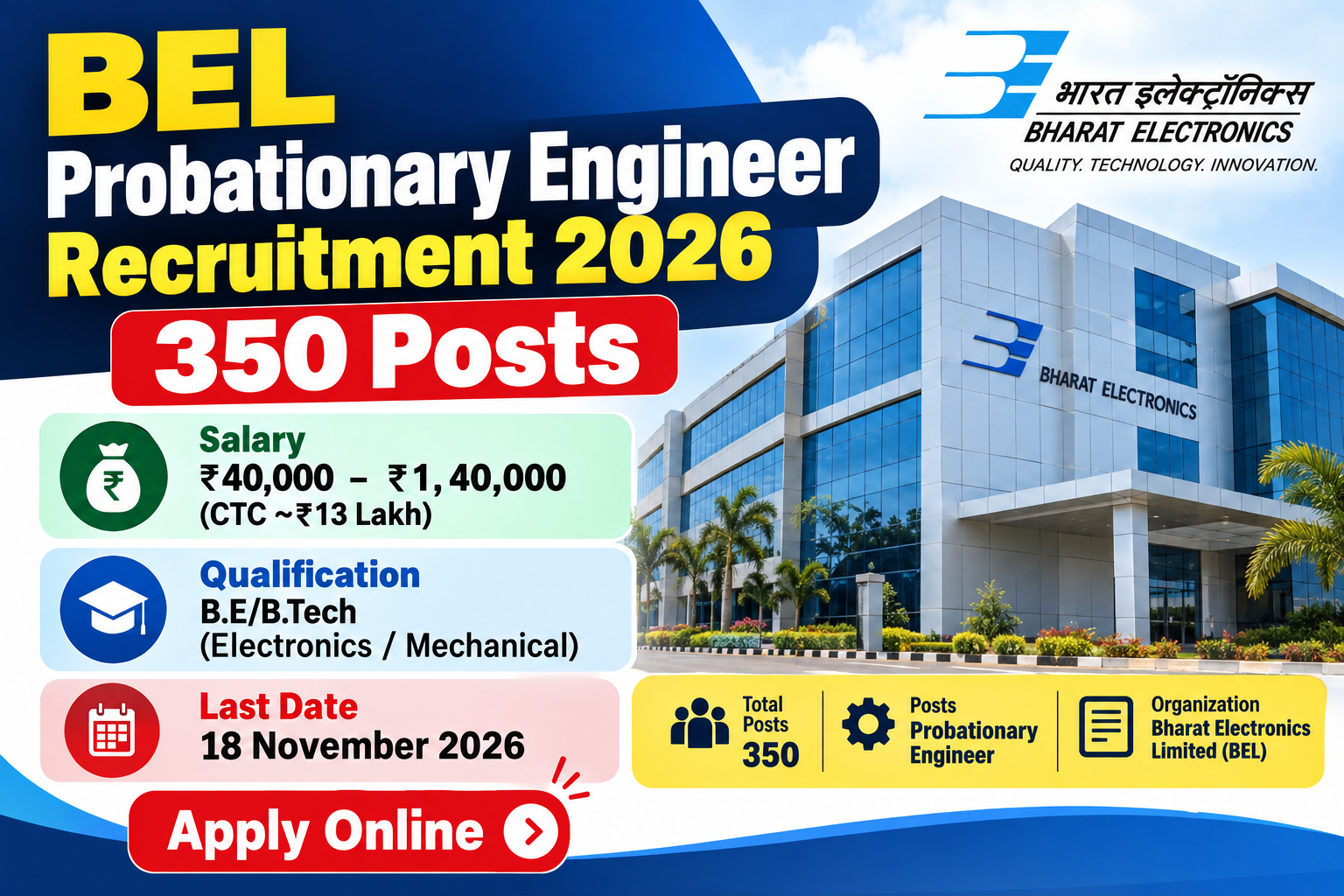 BEL Probationary Engineer Recruitment 2026