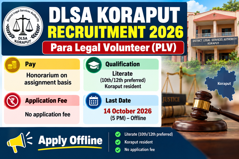 DLSA Koraput Recruitment 2026 Poster