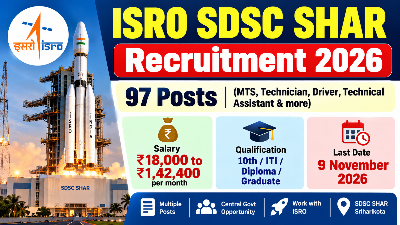 ISRO SDSC SHAR Recruitment 2026